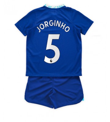 Chelsea Jorginho #5 Hjemmedraktsett Barn 2022-23 Kortermet (+ Korte bukser)